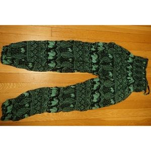 Turquoise/navy bali pants